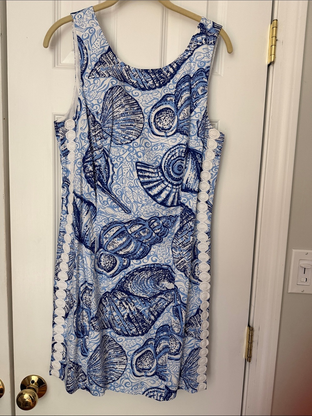 Lilly Pulitzer Blue and White Seashell Print Mini Dress
